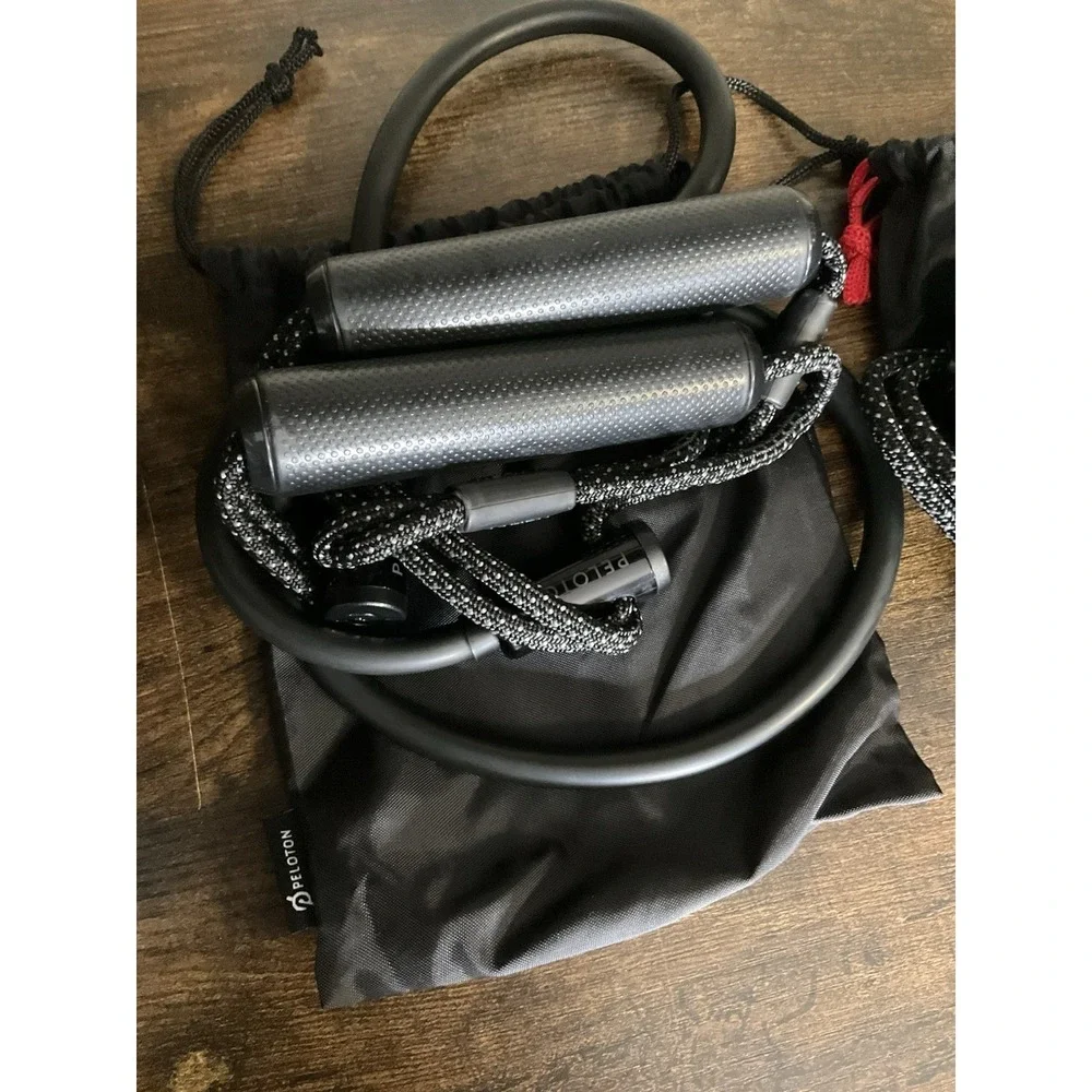 PELOTON Resistance Workout Band Set 2 Piece Light Medium Non Slip Handles